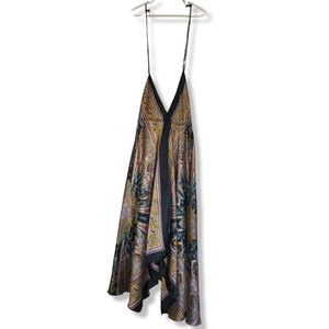 Vintage My Choice 90s Boho Womens Handkerchief Kaftan Beach Dress Swim Cover